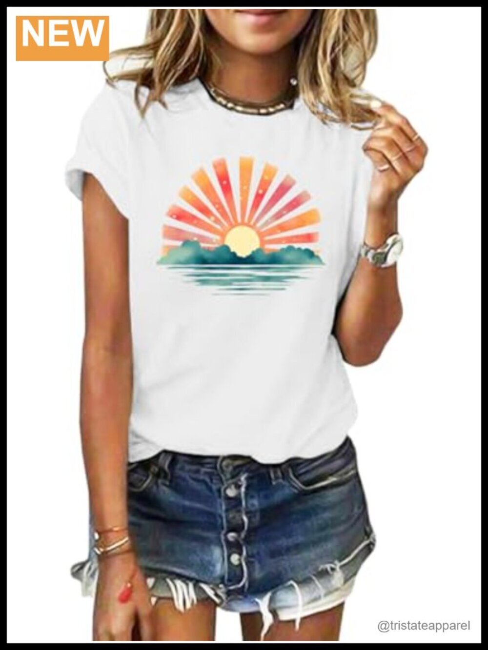 Loose Fit Graphic T-Shirt Short Sleeve Cotton Blend Tee